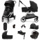 Mamas & Papas Flip XT2 8pc Essentials (Gemm Car Seat) Travel System with Carrycot & ISOFIX Base - Black