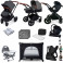 Ickle bubba Stomp V3 All In One i-Size (Mercury Car Seat) Travel System & ISOFIX Base Bundle - Graphite Grey / Black