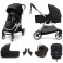 Mamas & Papas Flip XT2 6pc (Gemm 0+ + Lockton 0+123 Car Seat) Travel System with Carrycot - Black