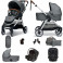 Mamas & Papas Flip XT2 9pc Essentials (Gemm 0+ & Lockton 0+123 Car Seat) Travel System with Carrycot - Fossil Grey