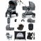 Mamas & Papas Flip XT2 12pc Essentials (Gemm 0+ & Lockton 0+123 Car Seat) Everything You Need Travel System Bundle with Carrycot - Fossil Grey