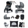 Mamas & Papas Flip XT2 9pc (Gemm 0+ + Lockton 0+123 Car Seat) Everything You Need Travel System Bundle with Carrycot - Fossil Grey