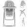 Puggle Yum Yum 6in1 Hi Lo Highchair - Grey Scattered Stars