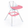 Compact Baby Toddler Highchair - White & Pink