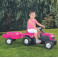 Unicorn Large Pedal Tractor & Trailer - Pink 