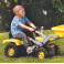 Ride-on Large Pedal Tractor with Excavator - Yellow