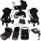 Ickle Bubba Aston Rose (Galaxy) 10 Piece Travel System Bundle with ISOFIX Base - Black