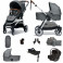 Mamas & Papas Flip XT2 8pc Essentials (Gemm Car Seat) Travel System with Carrycot & ISOFIX Base - Fossil Grey...