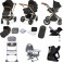 Ickle Bubba Stomp V3 Galaxy (Champagne Frame) Everything You Need Travel System Bundle - Black